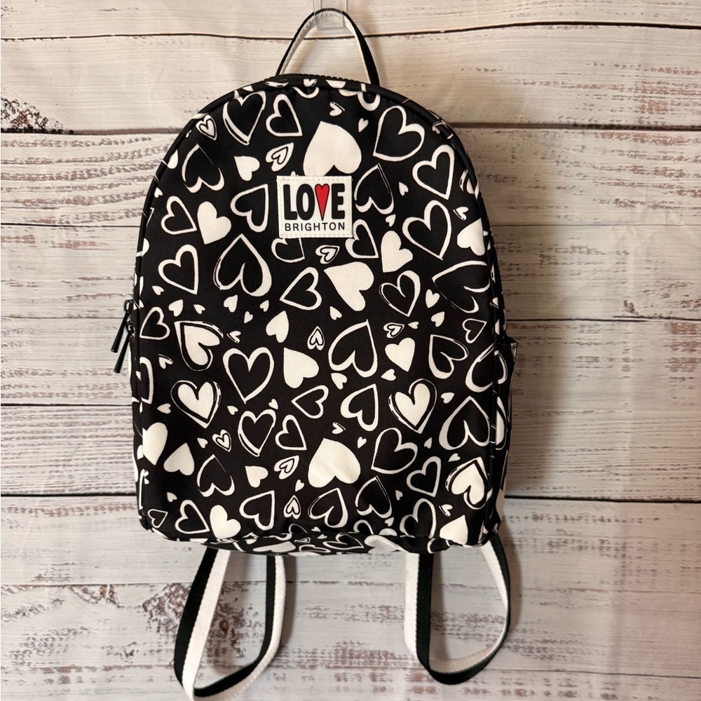 Brighton Endless Love Black and White Heart Backpack
